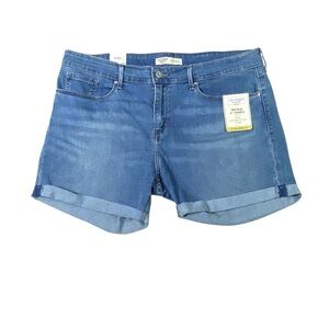 Levi Strauss Signature Gold Denim Shorts Women's 16 Blue Mid Rise Stretch NWT